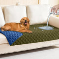 Smiry Waterproof Reversible Pet Couch Covers for Dogs | Pet Friendly, Soft Fabric, Washable Sofa Furniture Protector for Dogs Cat Kids, Checkered (30"x70", Green/Navy) by Smiry