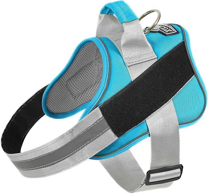 Dog Harness, No-Pull Reflective Dog Vest, Breathable Adjustable Pet Harness with Handle for Outdoor Walking - No More Pulling, Tugging or Choking (OceanicBlue, X-Large (Pack of 1)) by Bolux