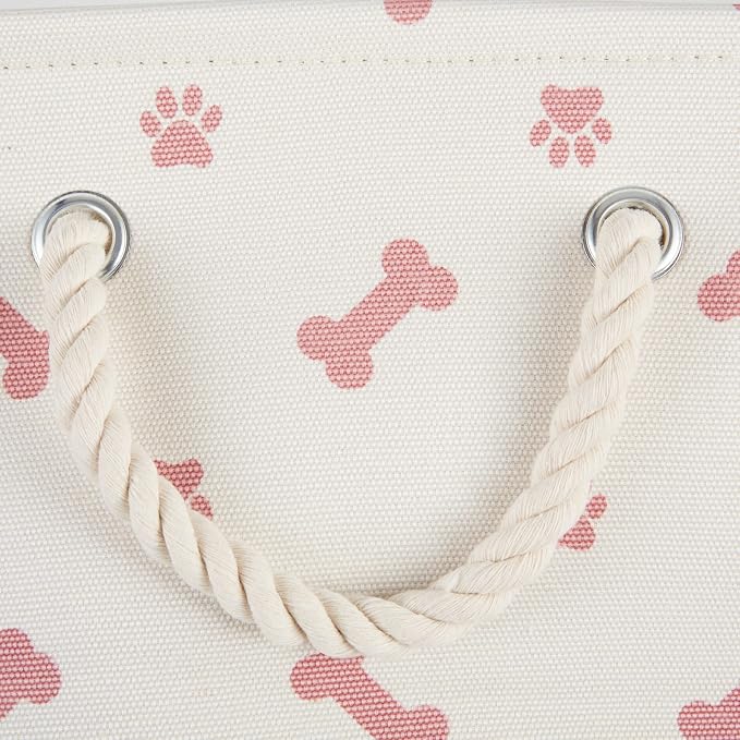 Bone Dry Pet Storage Collection Paw and Bone Print, Small Rectangle, 14x8x9", Rose - Image 5