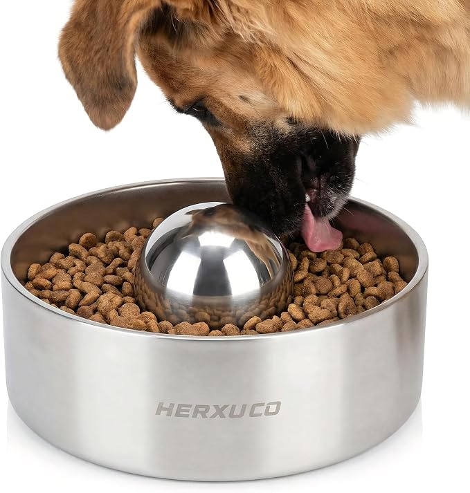 Stainless Steel Dog Food Slow Feeder Ball - 3.6in - Slows Fast Eating, Fun Feeding for All Dogs - Durable, Smooth (Large) - Image 6