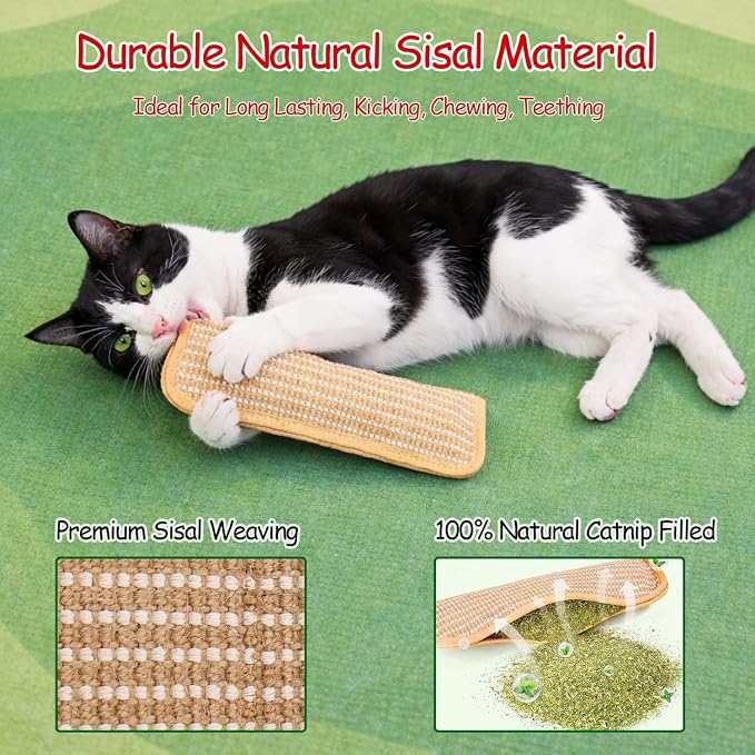 Cat Kicker Toys Pillow Sisal Catnip Cat Toys for Indoor Cat Kitten 3 Pack | 13inch Cats Toys Sticks for Bunny Kicking Boredom Breaker Interactive Cat Nip Kicker Toy for Large Cats - Image 2