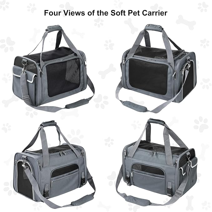 EliteField Deluxe Soft Pet Carrier for Cats and Dogs (3-Year Warranty) | Airline Approved, Waterproof Fabric, Scratch-Resistant Mesh, Expandable Mat, Built-In Leash, Suitcase Sleeve, Seat Belt Loops - Image 4