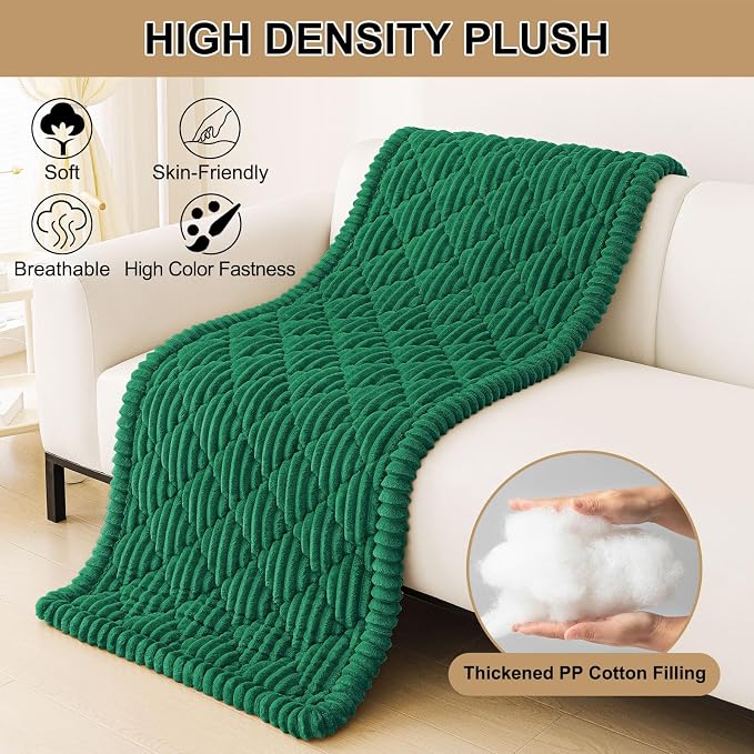 Smiry Couch Cover for Dogs Washable, Non Slip Fuzzy Pet Sofa Protector | Soft Thick Furniture Cover for Sofa, Loveseat and Sectional, Scratch & Pet Hair Resistant (Emerald Green, 27.6" x 59") - Image 9
