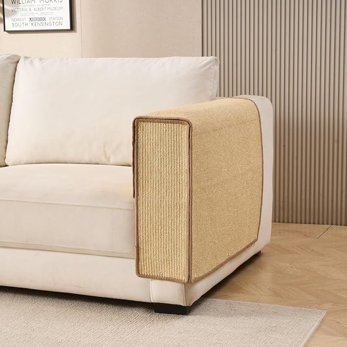 SHENGOCASE Cat Sisal Scratch Pad, Couch Sofa Armrest Protector, Scratcher Cover for Couch Corner, Scratching Post (5.5“) - Image 9