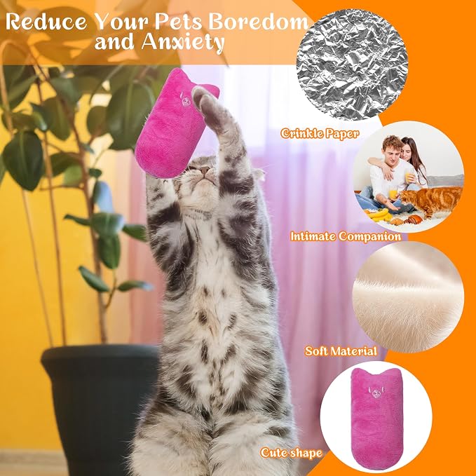 Seyezo Cat Toys for Indoor Cats, Multi Color, 5 Pack | 5Ps Cats Fetch Toys, Fluffy Toys for Playing, Interactive Kitten Toys, Kitty Chew Teething Toys - Image 2