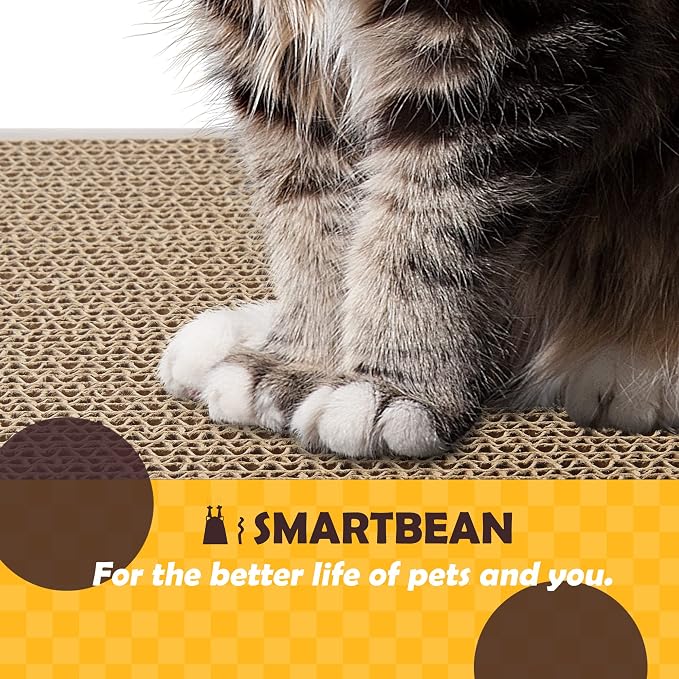 Smartbean Cat Scratcher, 17.3"L x 7.9"W x 4.7"H, Reversible Design for Double Service Life - Image 7