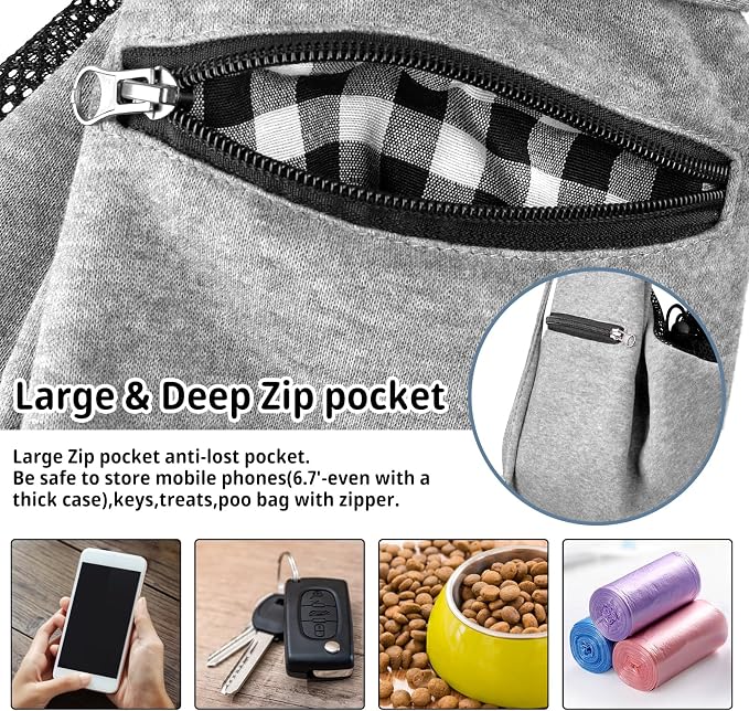 CUBY Dog and Cat Sling Carrier - Hands Free Reversible Pet Papoose Bag - Soft Pouch and Tote Design - Suitable for Puppy, Small Dogs Cats Outdoor - Image 5