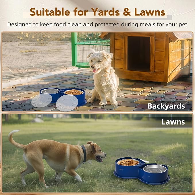 Newget 304 Stainless Steel Dog Bowl Set with Lids, 24oz Foldable Pet Dishes | Dual Food & Water Pet Bowl, Anti-Skid, Keeps Food Fresh, Easy to Install, for Small - Large Dogs/Cats - Indoor & Outdoor Use - Image 6