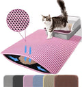 Extra Large Cat Litter Mat XXL, Double Layer Honeycomb, Pink | 46x26”, Reduces Litter Tracking, Easy to Clean, Waterproof, Non-Slip, Soft on Paws, Scratch Resistant, XXL by Petinstinct