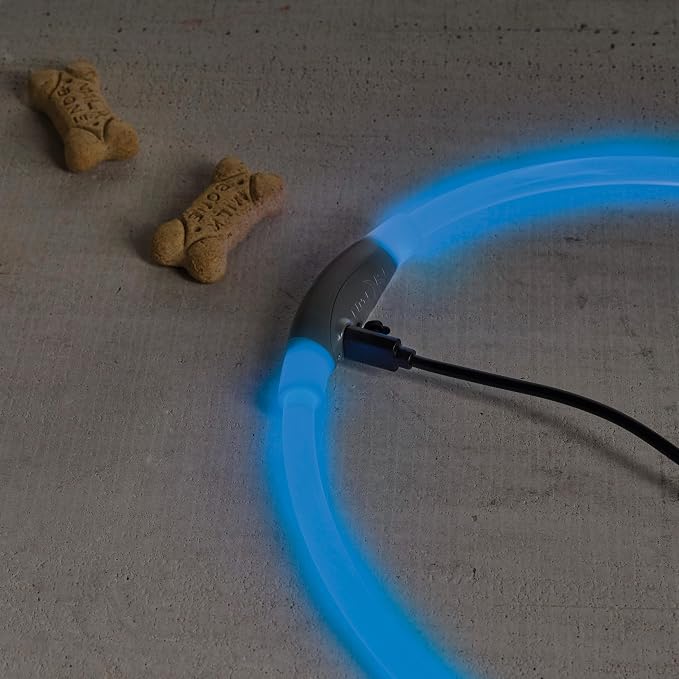 Nite Ize NiteHowl Rechargeable LED Safety Necklace - Dog Light for Dog-Walking Gear - Weather-Resistant Design - 5 Hours Runtime - Cut to Fit from 12” to 27” - Blue - Image 9