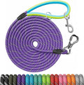 NTR Dog Rope Leash, 10FT Recall Training Lead, with 2 Swivel Hooks, Reflective Threads and Soft Rubber Handle, Puppy Leash for Walking, Hunting, Camping for Small Medium and Large Dogs-Purple by NTR