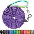 NTR Dog Rope Leash, 30FT Recall Training Lead, with 2 Swivel Hooks, Reflective Threads and Soft Rubber Handle, Puppy Leash for Walking, Hunting, Camping for Small Medium and Large Dogs-Purple by NTR