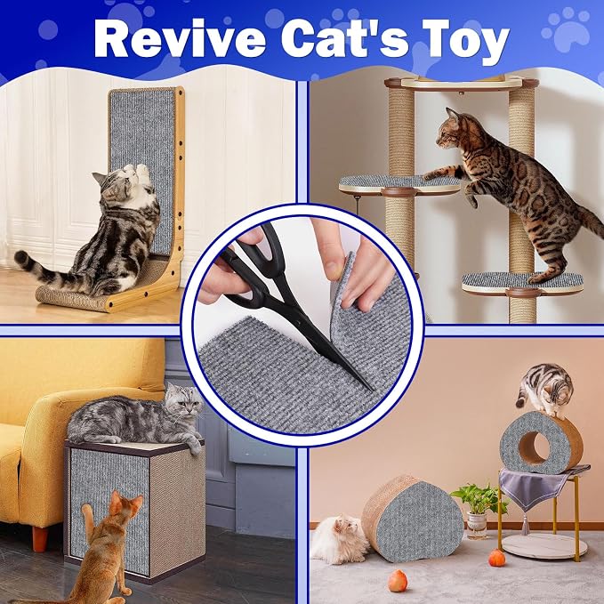 ENONCI 23.6x15.8 Cat Scratcher Mat, Self-Adhesive Cat Scratch Furniture Protector - Image 5