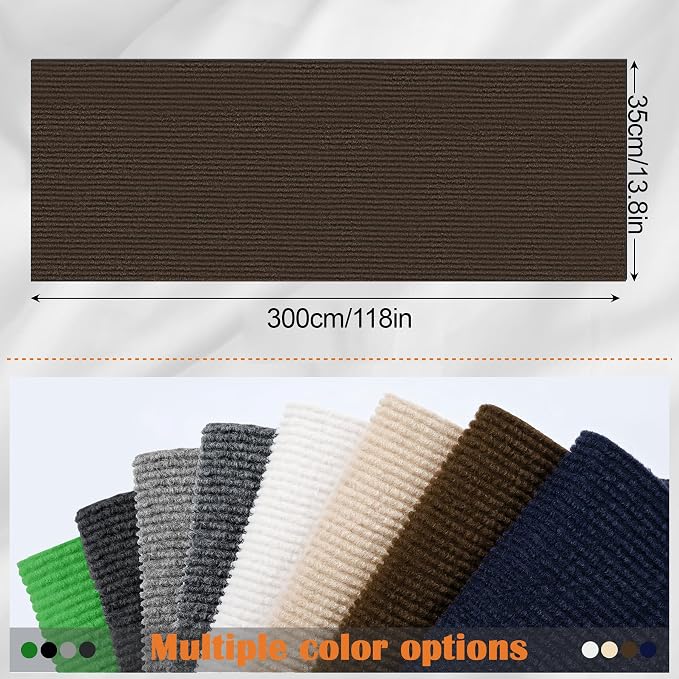Cat Scratch Furniture Protector - 118" x 13.8" Trimmable Self-Adhesive Cats Claws Scratch Pads, DIY Cat Climbing Couch Protector for Scratch Post Cat Tree Replacement Indoor (Brown) - Image 2