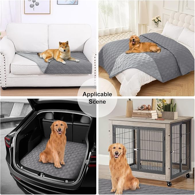 Smiry Reversible Waterproof Pet Couch Covers for Sofa | Washable Dog Couch Sofa Covers, Water Resistant Furniture Protector Slipcover, Geometric (82"x102", Grey/Light Grey) - Image 7