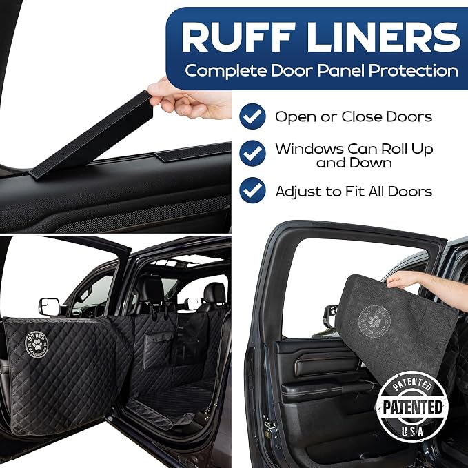Ruff Liners XL Dog Hammock for Truck, Fold-Up Seats - As Seen on Shark Tank | Fits full-size crew cab trucks with fold-up seats, patented door panel protection, waterproof, machine-washable, heavy-duty - Image 2