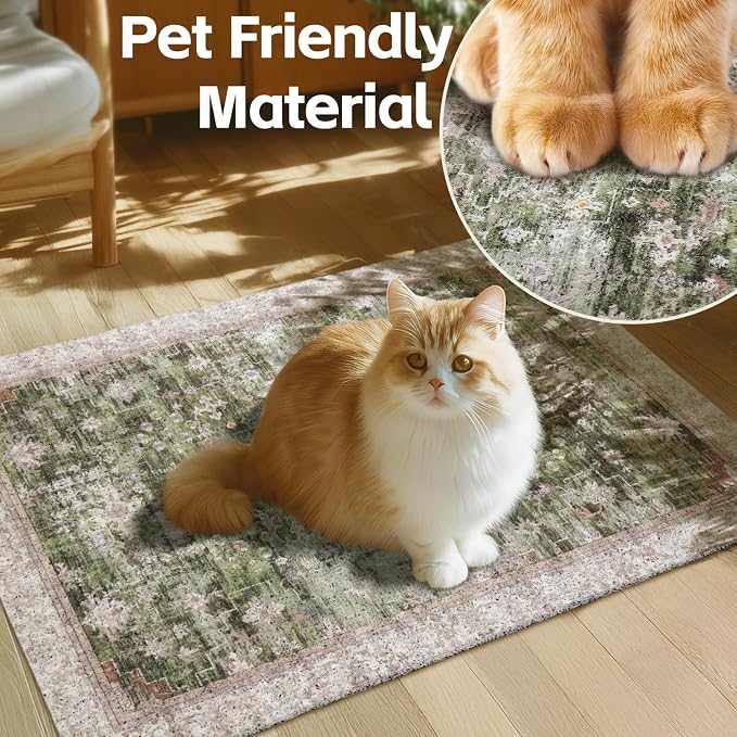 Cat Litter Mat Litter Trapping Mat, 40"x30" Waterproof Urine Proof Litter Box Mat Catcher Mat Non-Slip Washable for Kitty Kitten, Green - Image 3