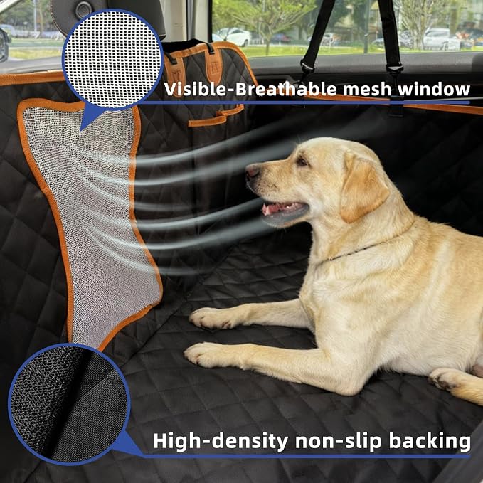 Dog Car Seat Cover, 600D Oxford Fabric, Waterproof Anti-Slip Hammock | Heavy Duty Pet Seat Protector with Side Flaps,Scratch Resistant for Back Seats,Fits Most Cars,Trucks and SUVs - Image 4