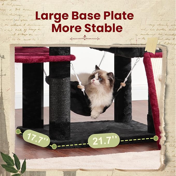 Cat Tree, 71'' Tower for Large Cat with Scratching Post, GCT032BR - Image 3