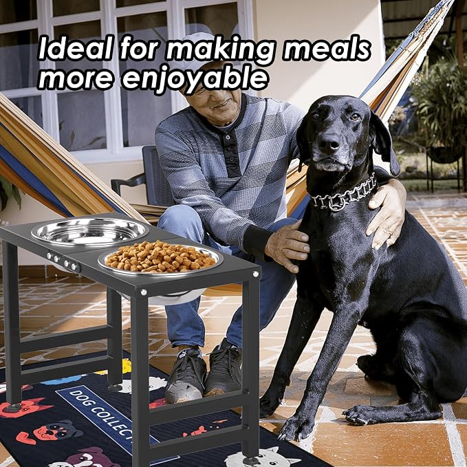 Metal Elevated Dog Bowls for Large Extral Large Breed Raised Dog Bowl Stand with Sprill Proof Mat and 3000ML Pet Bowls, 17" Tall Food & Water Feeder for Extra Large Breed - Image 6