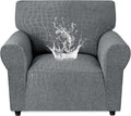 MAXIJIN Waterproof Chair Cover Armchair Covers for Living Room, 1 Piece Stretch Single Sofa Chair Slipcovers with Arms, Washable Furniture Protector for Dogs Pets (Small, Light Gray) by MAXIJIN