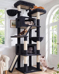 Globlazer 79in Heavy Duty Cat Tree for Large Cats, S79, Beige | Tall Cat Tower with 6 Scratching Posts, Cat tree for Indoor Cats Large Adult with 2 Perches, 2 Baskets, 2 Spacious Caves by Globlazer