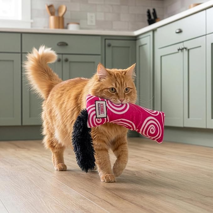 KONG Kickeroo Swirl Cat Toy – Plush with Crinkle Sound, Soft Catnip Toy for Indoor Cats – Assorted Colors (3 Pack) - Image 4