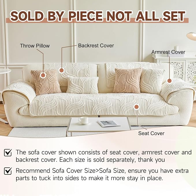 OTOB Couch Covers for Sofa Washable, Non Slip Dog Sofa Protector, 1 Piece | Matcha Green, 35.4"x82.7", Soft Plush, All Seasons, Pet Friendly, Breathable, Modern, Wear-Resistant, Sectional Couch Covers - Image 7