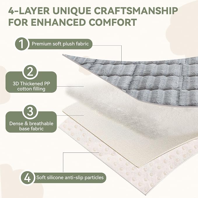 OTOB Pet Couch Cover Washable, Anti Slip Dog Sofa Covers Protector | Light Gray, 31.5" x 82.7", All Seasons, Soft Fuzzy Plush, 3 Cushion Furniture Protector, Breathable, Thick Wear-Resistant - Image 5