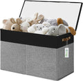 Bagnizer Large Toy Storage Box with Lids, Collapsible Sturdy Baby Storage Organizer Chest Bin Basket for Kids, Boys, Girls, Playroom, Nursery, Bedroom, Closet 25"x13"x16" (Gray and Black) by Bagnizer
