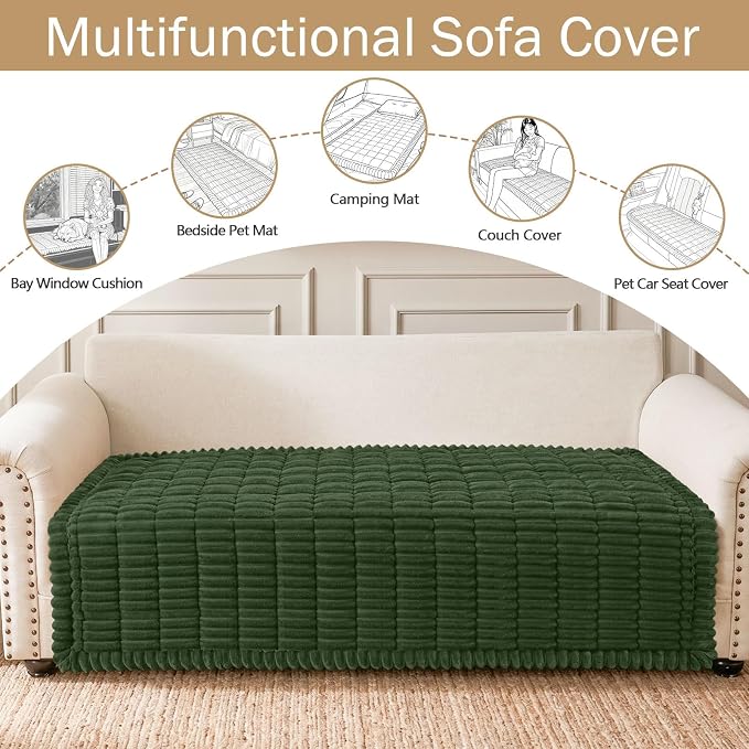 hyha Couch Cover for Dogs, Washable Non Slip Plush Flannel Sofa Protector | Thick Flannel, Anti-Slip Backing, Pet Hair & Scratch Protection, Fits Sofa & Loveseat (43" x 63") - Image 3
