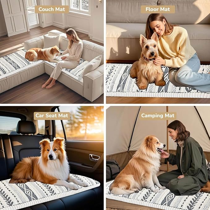 Couch Cover for Dogs, Washable Non-Slip Boho Geometric Pet Sofa Protector, Soft Sofa Slipcovers Cushion Protector for Dogs and Cats. (Light Gray, 27.6" x 82.7" x 1.5") - Image 5