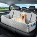 Large Dog Car Seat for Large Dogs Up to 120 lb, Thick Cushion, Grey | 3" High-Density Foam Dog Car Bed, 2-Sided Cool/Warm Cushion Cover , 2 Pockets, 3 Safety Belts, Detachable & Washable by Tivray