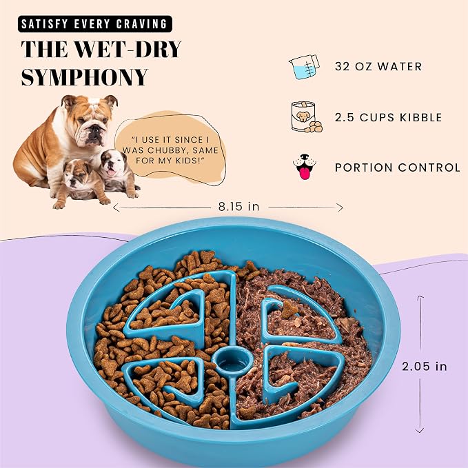 AVERYDAY Slow Feeder Dog Bowls for Large Breeds Fits Raised Feeding Station, Puzzle Dog Food Bowls to Slow Down Eating, Dogs Feeding Bowl with Non-Slip, Slows Feeder Pet Bowl for Wet and Dry Food - Image 4