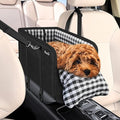 SlowTon Console Dog Car Seat, Dog Booster Seat for Small Dogs Under 11lbs | Portable, Safety Features for Anti-Collapse, Hard Bootm for Excellent Support, with Washable Cushion Built in Seat Belt by SlowTon