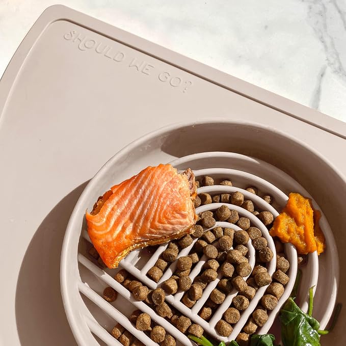 Should We Go? Slow Feeder Dog Bowls - Medium Size Silicone Slow Eating Dog Bowl for Puppies & Dogs with Suction Cup -Dishwasher-Safe, Lick Mat Design, Reduces Gulping,for All Breeds,7.5”x1.5”- Sand - Image 5