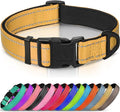 Joytale Reflective Dog Collar, Adjustable Neoprene Padded, Khaki S | Breathable Nylon for Small Dogs, No Chafing on Daily Walks and Training, Gentle on Neck, Secure Metal D-Ring, Night Safety by Joytale