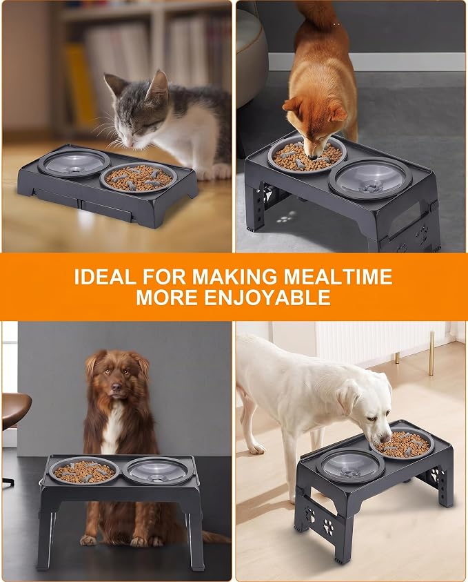 LALOBLUE Collapsible Dog Bowls Raised Elevated Adjust Stand | Elevated Dog Bowls, Dog Bowls Raised, Dog Bowls Elevated,5 Heights Adjustable Elevated Raised Dog Bowls Stand - Image 9