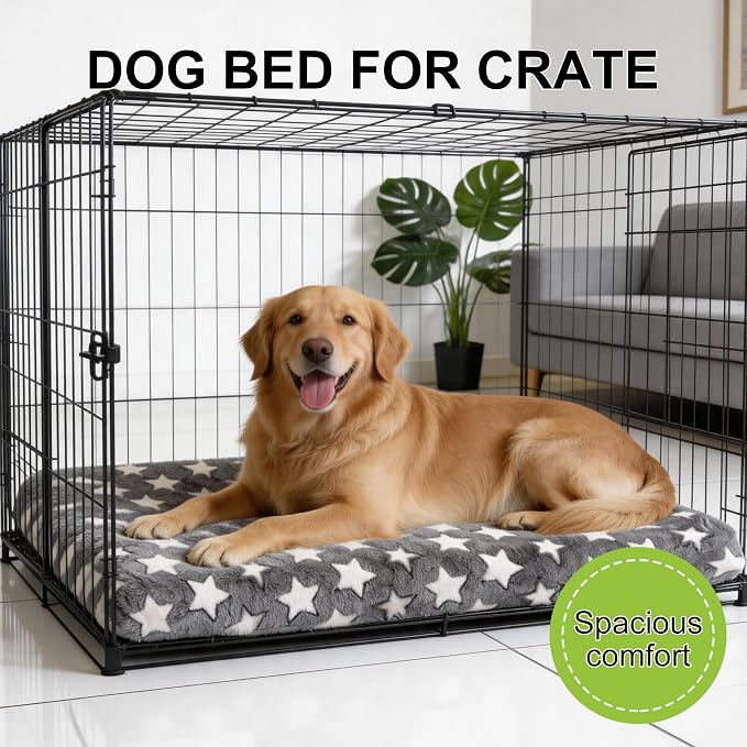 Orthopedic Dog Bed for Large Dogs, Washable Dog Mat with Removable Zippered Cover, Non-Slip Bottom, Comfort Crate Bed (Grey, L(35"*23"*3.1")) - Image 7