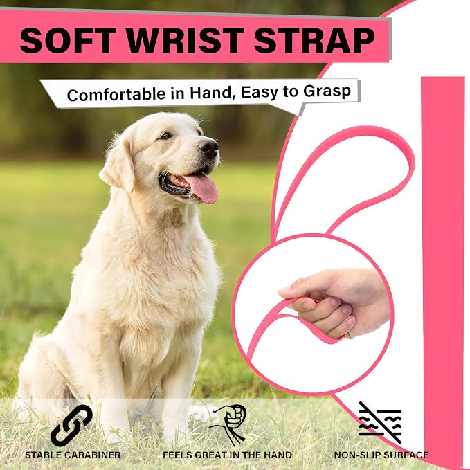 Dog Training Leash - Long Line for Recall & Obedience, Nylon Training Lead with Padded Handle, 15 ft / 20 ft / 30 ft / 50 ft / 100 ft - Long Leash for Dogs Outside, Small/Medium/Large | Durable nylon webbing with reinforced stitching and 360° swivel cl... - Image 2
