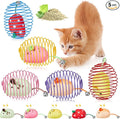 Jecery 5 Pcs Cat Toys Spring,Fruit Mouse,Multicolor | Interactive Metal Cat Toy, Stretchable Rolling Ball, for Indoor Cats, Colorful Playful Coils, Kitten Pet Supplies by Jecery