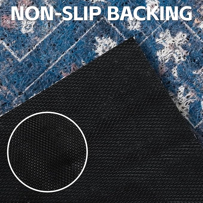 Cat Litter Mat Litter Trapping Mat, 40"x30" Waterproof Urine Proof Litter Box Mat Catcher Mat Non-Slip Washable for Kitty Kitten, Navy - Image 5