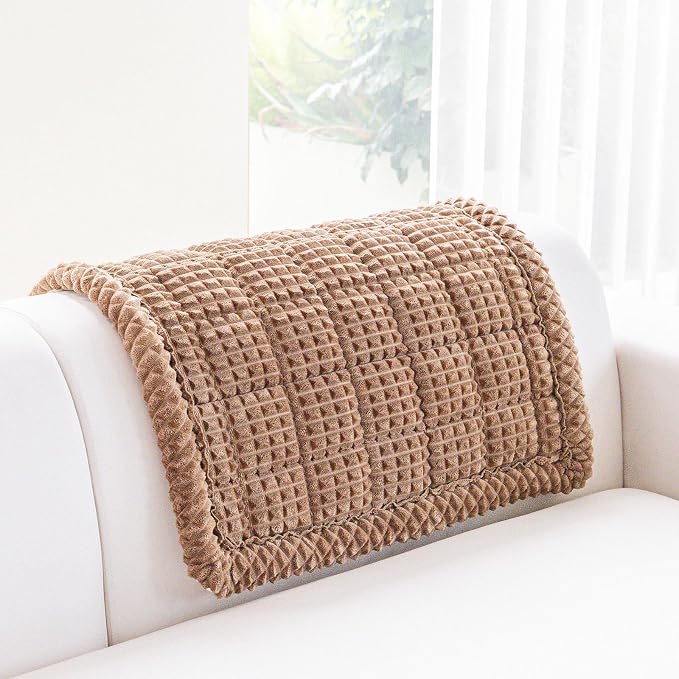 Couch Cover for Dogs Washable, Non-Slip Pet Couch Covers for Sofa, Fuzzy Dog Couch Cover Blanket, Thick, Soft, Plush Couch Cushion Covers for Sofa Protector (Coffee, 27.6" x 27.6"/70 x 70cm) - Image 2
