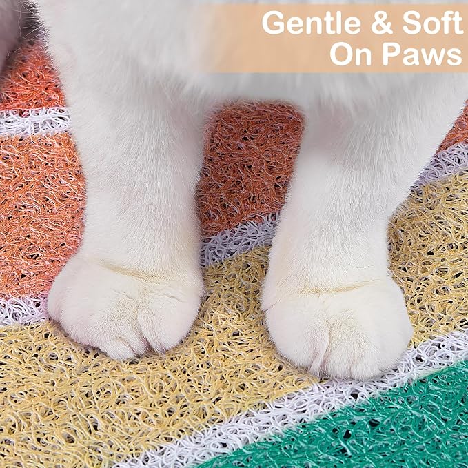 Unicorn Catcher 40"x30" Cat Litter Mat, Non-Slip Trapping Mat for Cats | PVC Mesh Litter Trapping Mat With A Non-Slip Backing Designed To Keep Floors Clean For Indoor Cats - Image 5