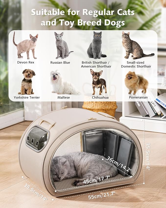 Pecute Cooling Dog House,with Cooling Mat for Small Dogs,Cat Bed,M,Cream | 6 Ice Packs for Cooler,Aluminum Film Insulation System,Breathable, Cool, Safe, and Sturdy AC Room for Cats in Hot Summer Days - Image 7