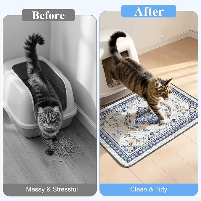 Unicorn Catcher 24"x15" Cat Litter Mat Machine Washable Litter Trapping Pad | Kitty Paw Friendly Padding With Breathable 3D Air Mesh Technology And A Non-Slip Base To Keep Home Floors Debris-Free - Image 5
