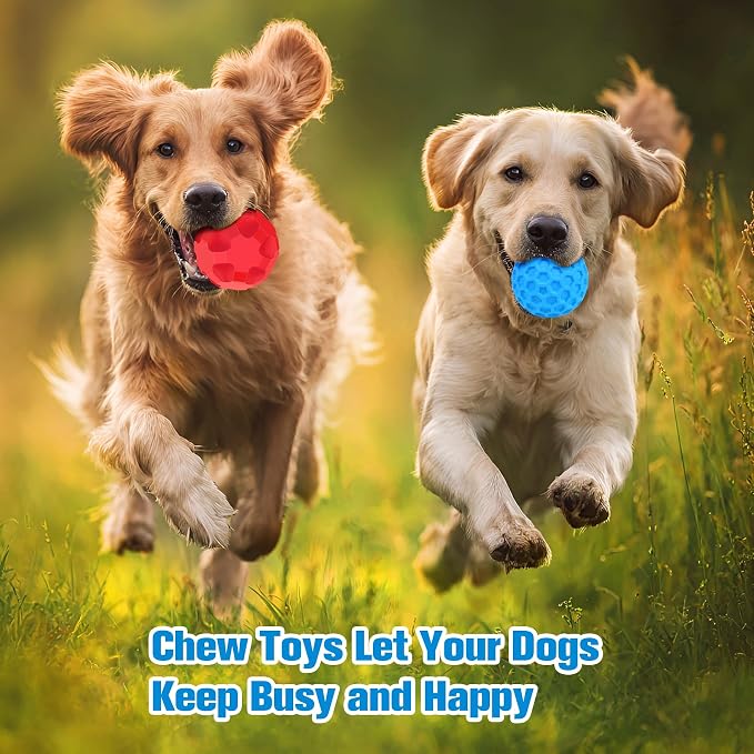 2 Pack Dog Toy Balls for Aggressive Chewers, Treat Ball and Squeaky Ball | Interactive Squeaky Dog Balls and Treat Dispensing Ball to Keep Them Busy, Chew Toys for Large Dogs, Enrichment Toy - Image 5