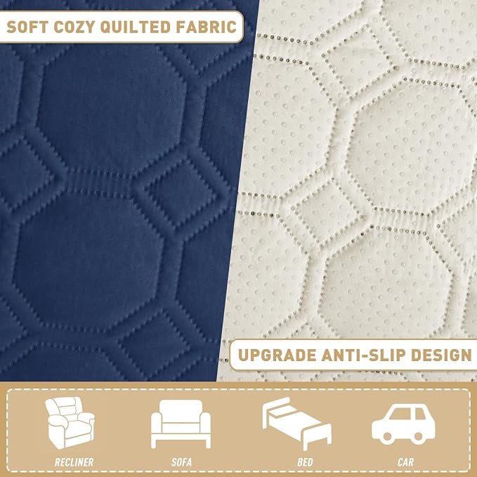 ZNSAYOTX Ultimate Cozy Blankets (30"x70") 100% Waterproof Sofa Mat Blanket for Dog Pets, Bed Couch Protector with Non-Slip Back Washable Durable, Pee Scratch Proof Easy to Clean (Navy Blue) - Image 5