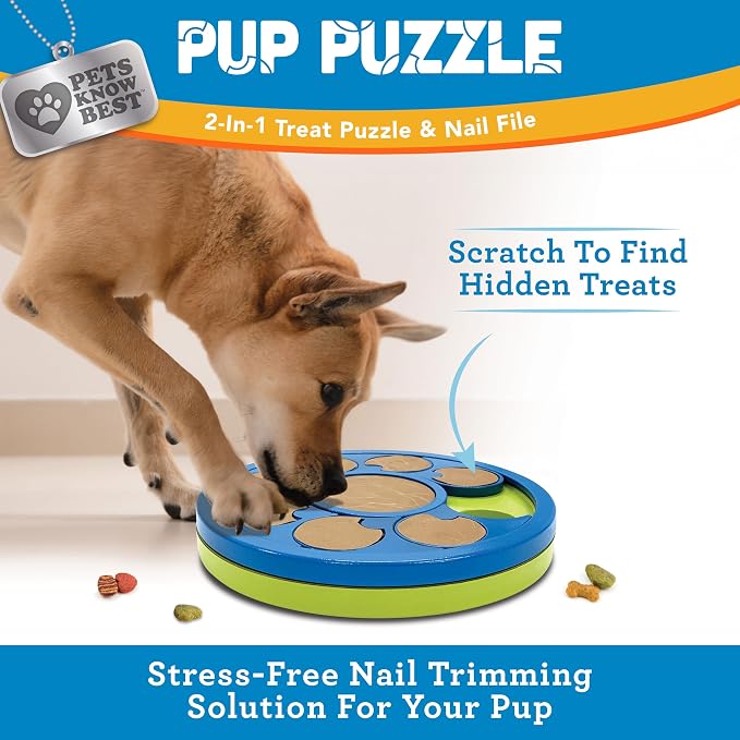 Pup Puzzle Interactive Dog Nail File Treat Dispensing Toy, Mentally Stimulating Nail Trimmer, Paw Care and Play Toy | Difficulty Level; Easy - Image 2