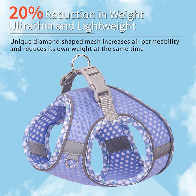 Summer Pet Supply No Pull, Step in Adjustable Dog Padded Harness | Vest Harness for Hot Weather, Escape Proof Ultra Thin Soft Easy to Put on Small Dogs Lavender S - Image 5